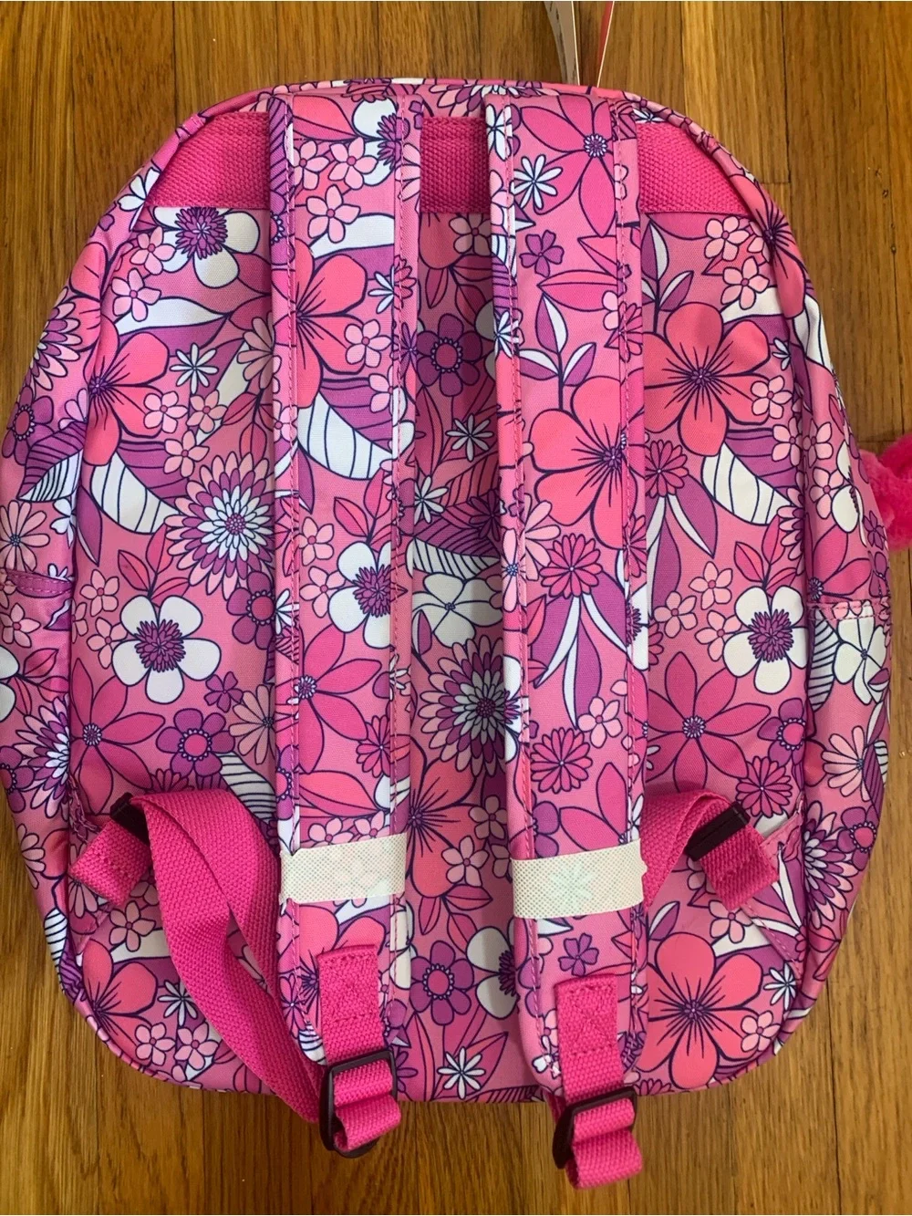 Kipling Seoul whimsy wildflowers Pink Backpack school with Plush Monkey Charm